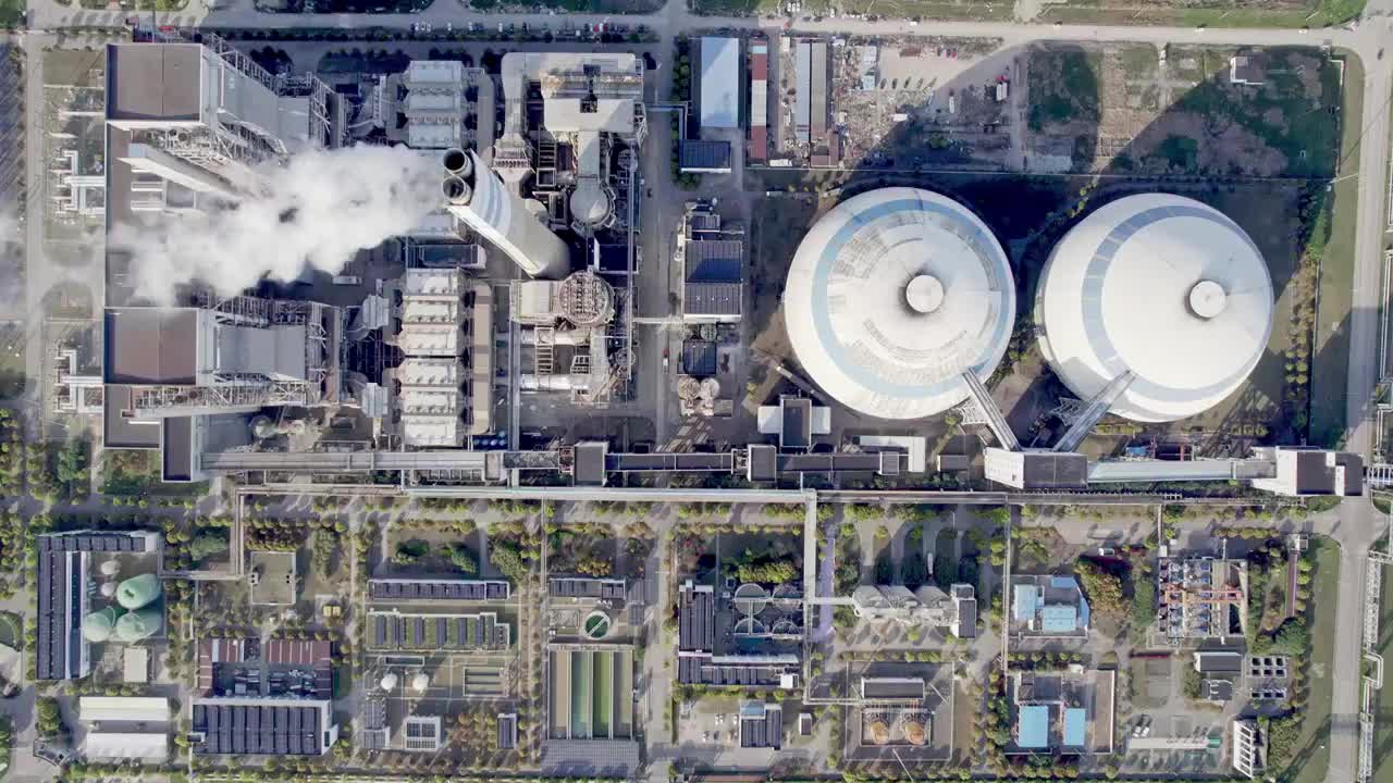 航拍工业园区工厂建筑视频下载