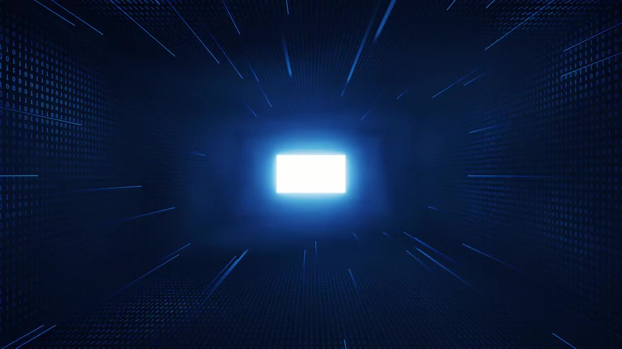 数字科技隧道背景3D渲染视频素材