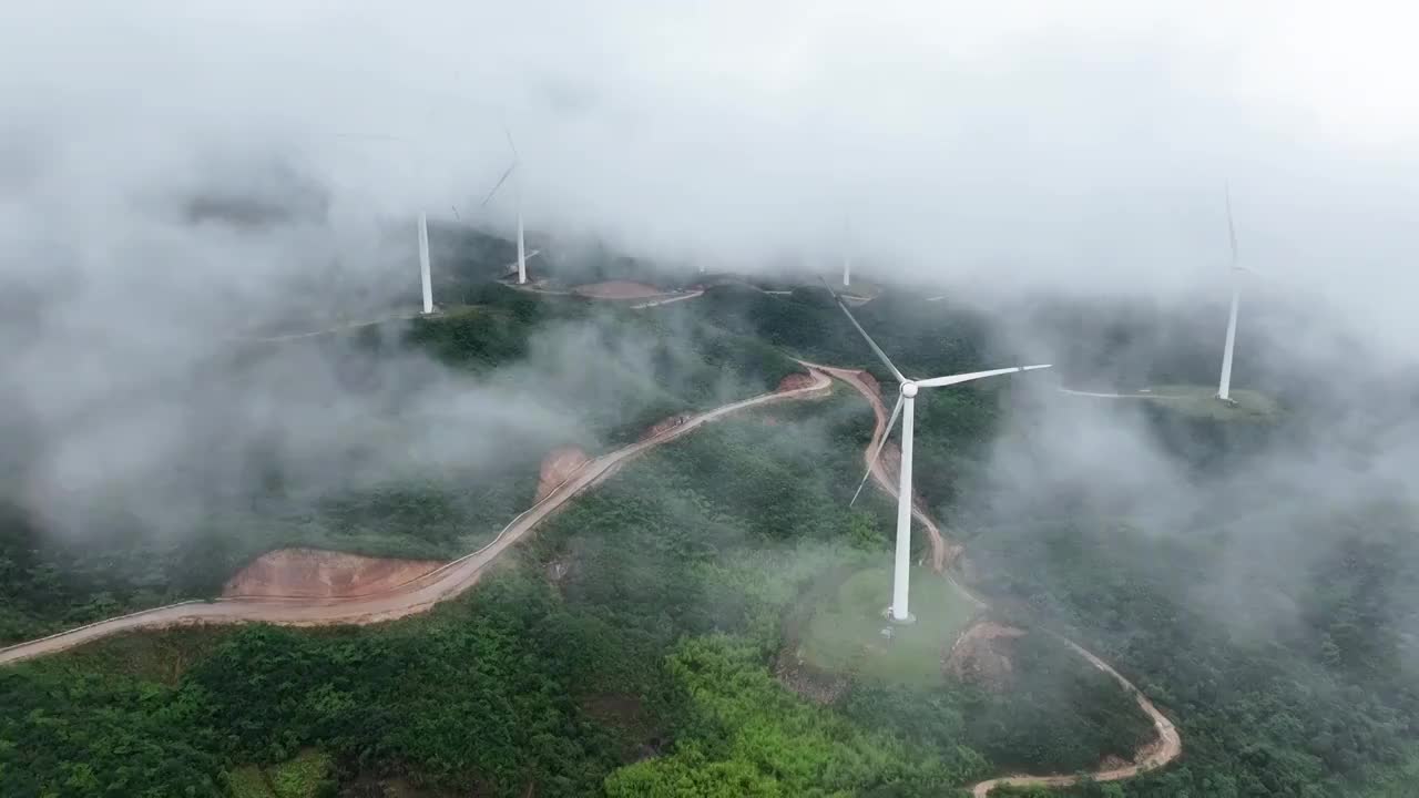 合集-日出云海风力发电大气国家基建视频下载