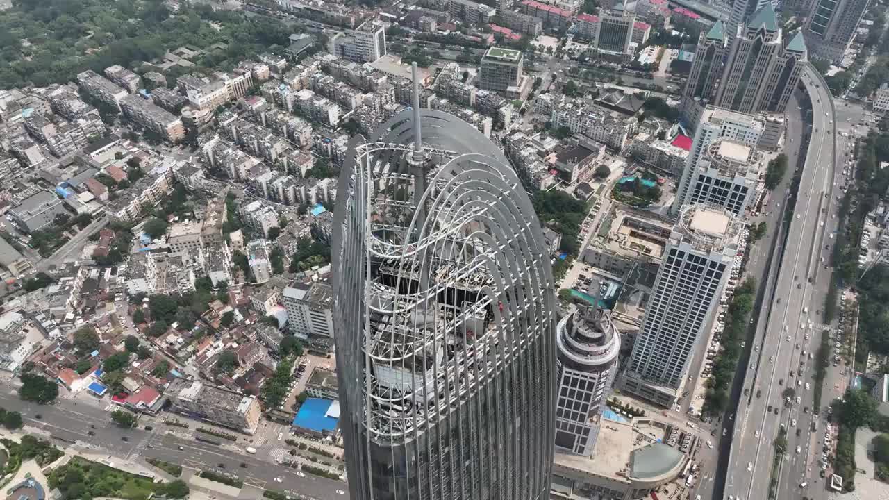 中国山东济南绿地中心高视角特写视频素材