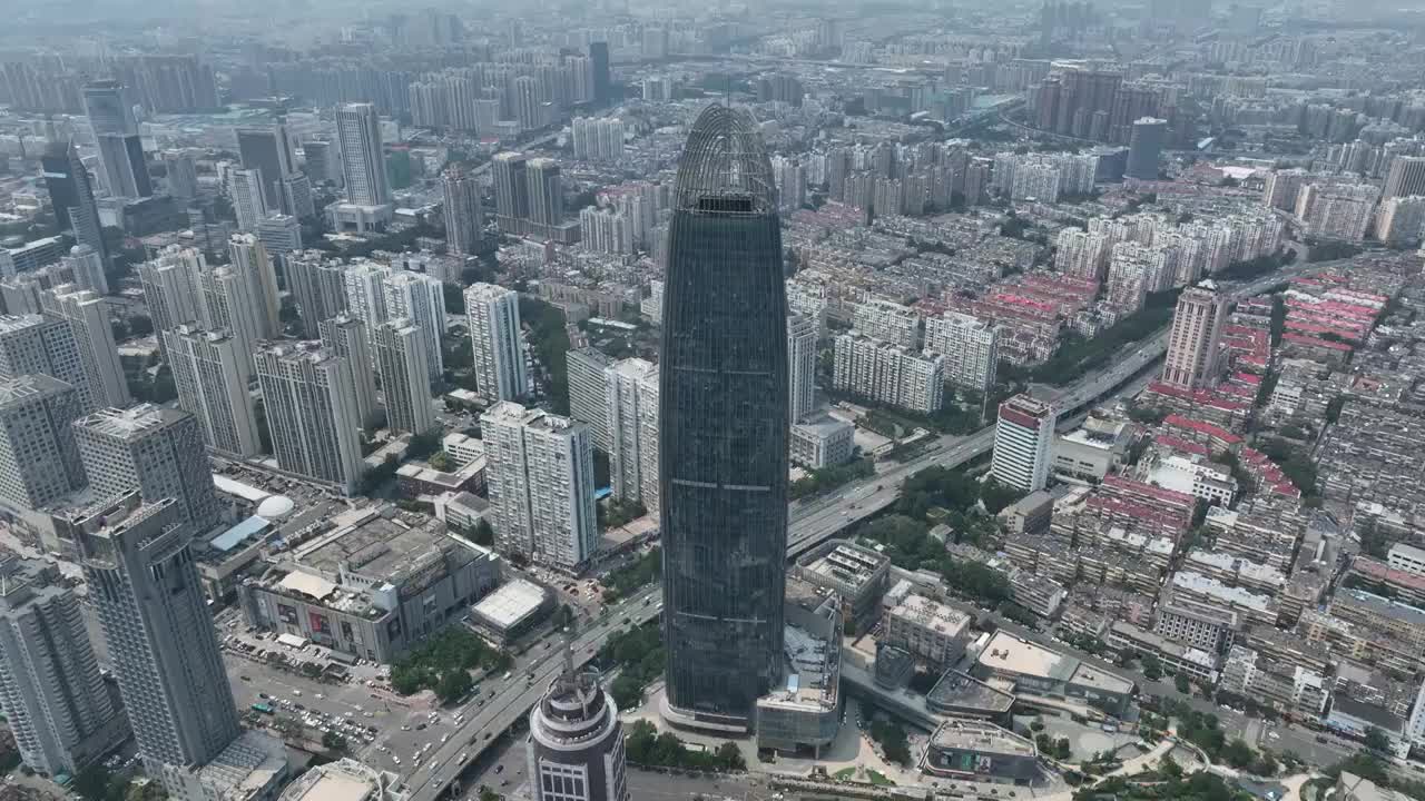 中国山东济南绿地中心城市天际线视频素材