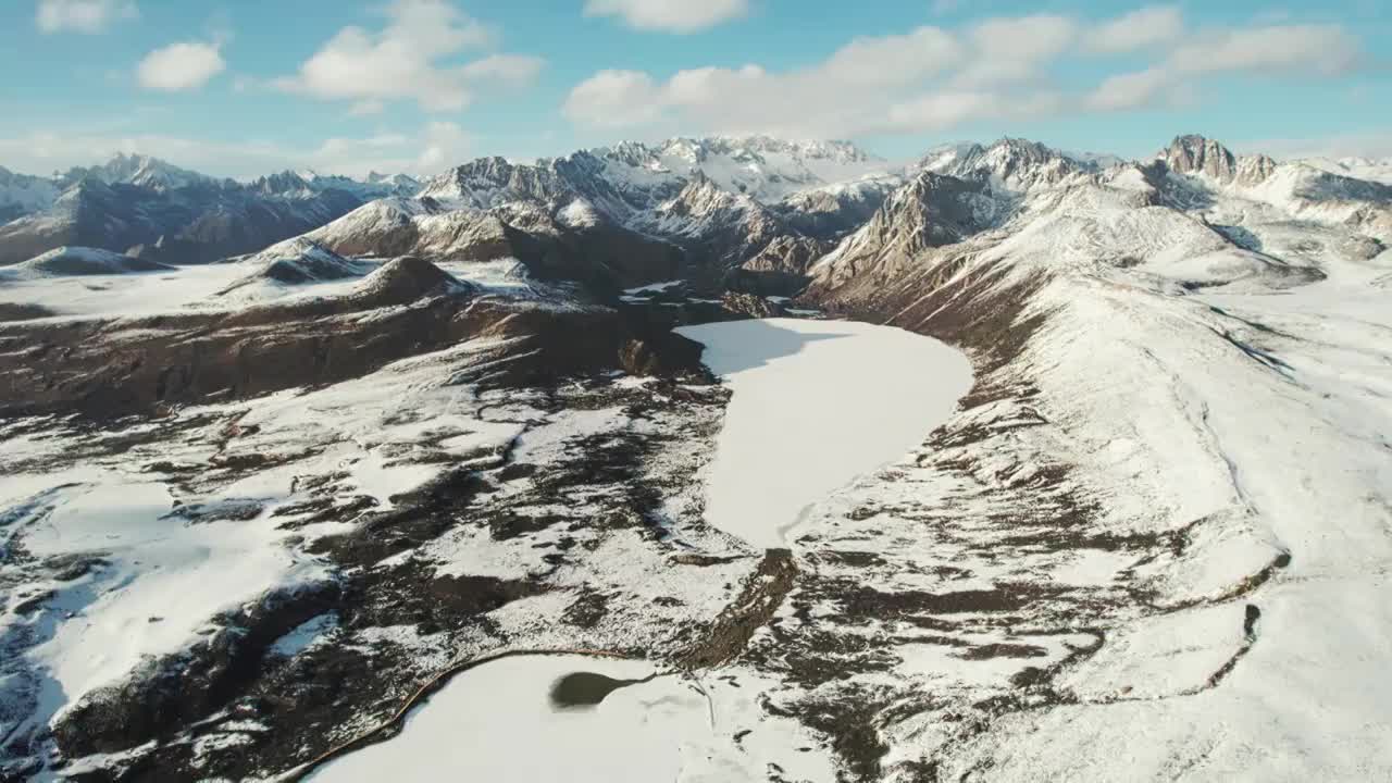 海子山姊妹湖航拍素材视频素材