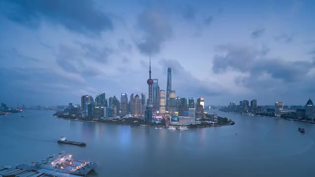 上海陆家嘴夜景视频素材