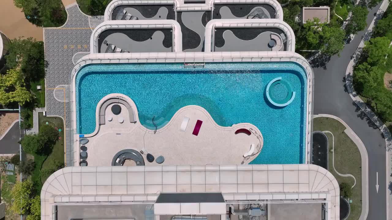 航拍酒店无边界游泳池视频下载