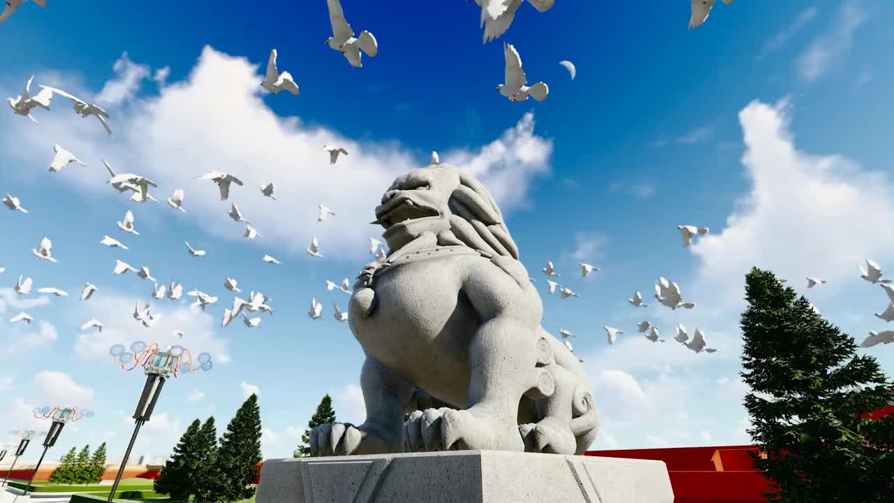 在天安门广场放飞和平鸽慢动作（合集）视频素材