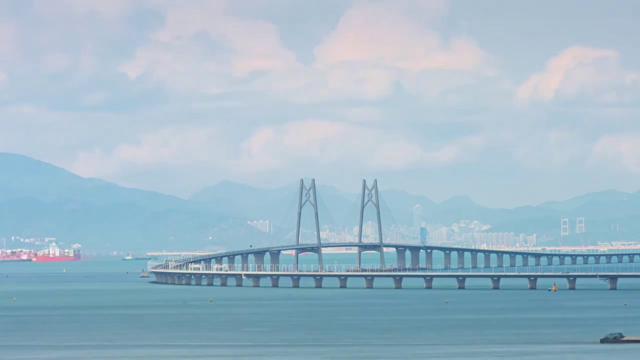 港珠澳大桥中国结延时视频素材