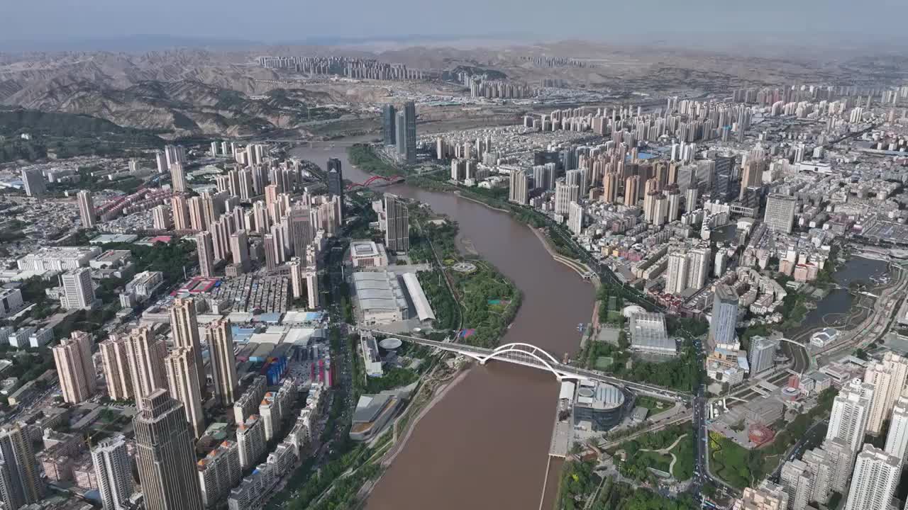 甘肃省兰州市城市航拍视频下载