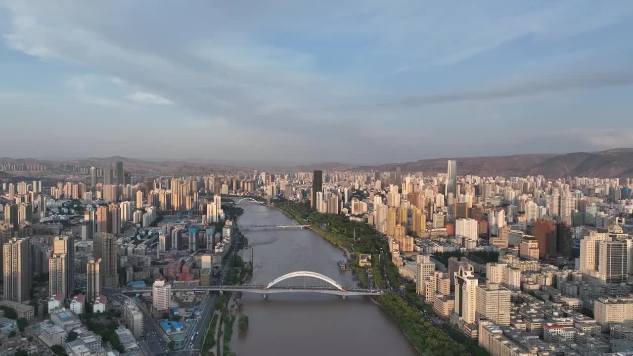 甘肃省兰州市城市航拍视频下载