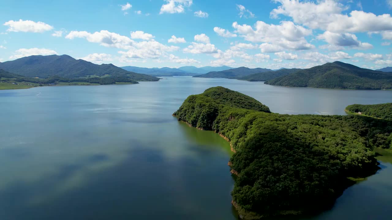 吉林市松花湖夏季自然风光航拍视频下载