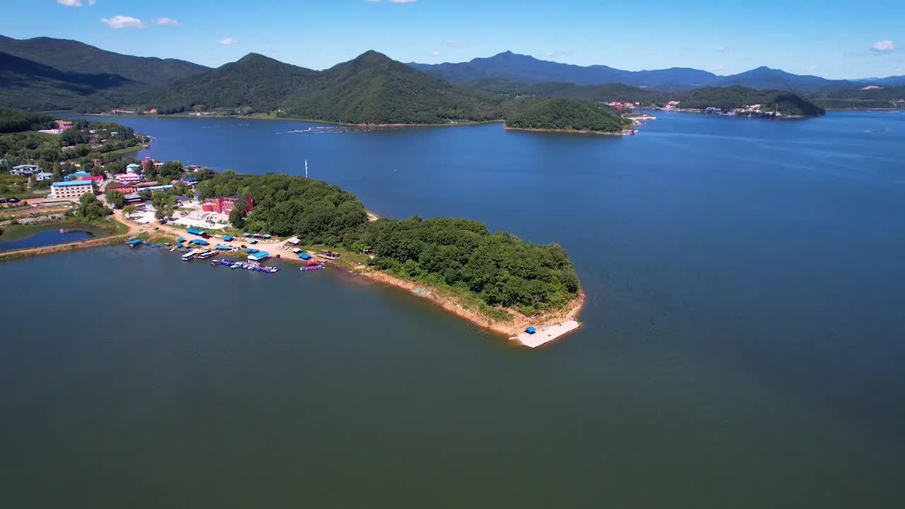 吉林市松花湖夏季自然风光航拍视频下载