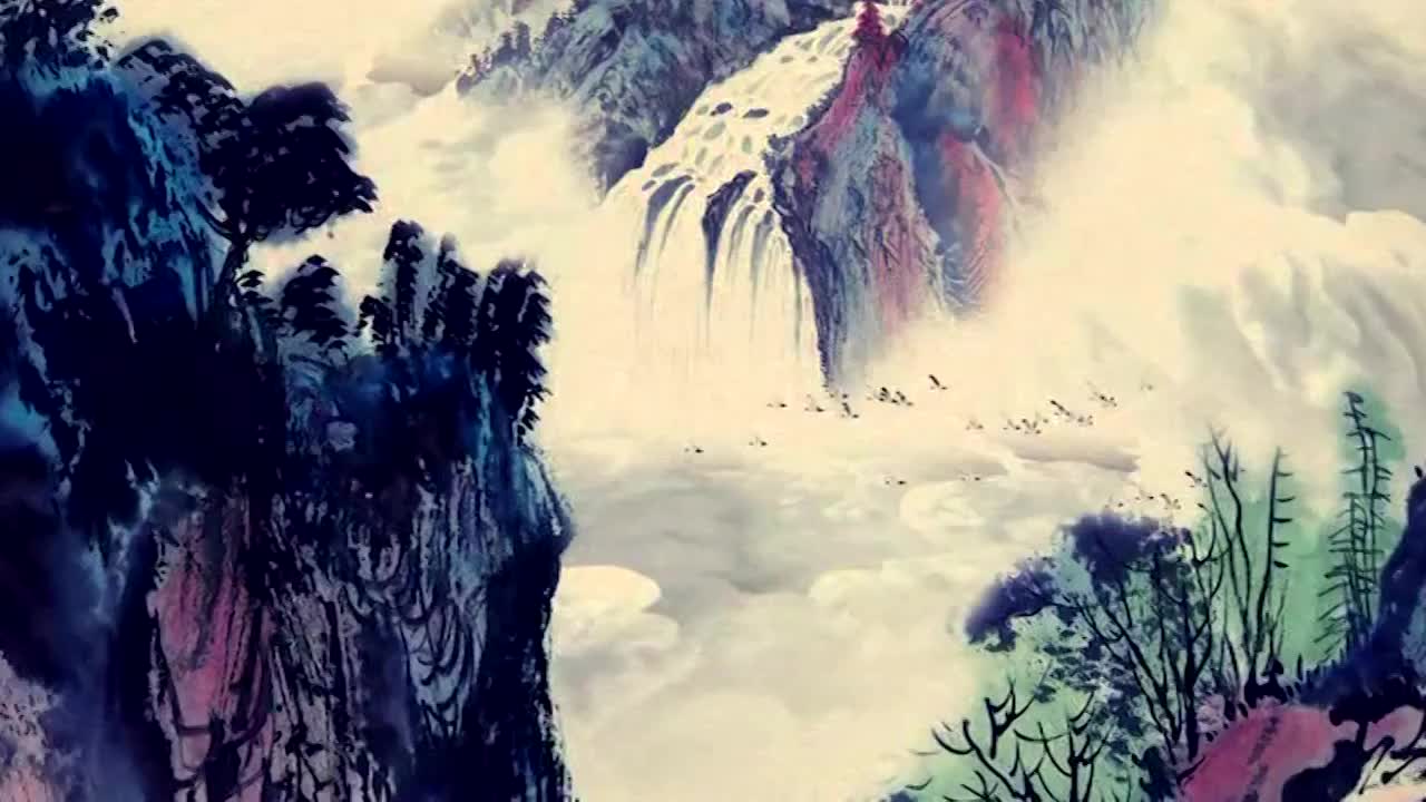 古风水墨写意中国画创意视频下载