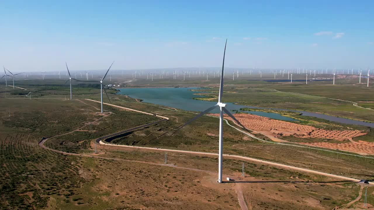 风电风力发电风车绿色新能源环保风能典礼（合集）视频素材