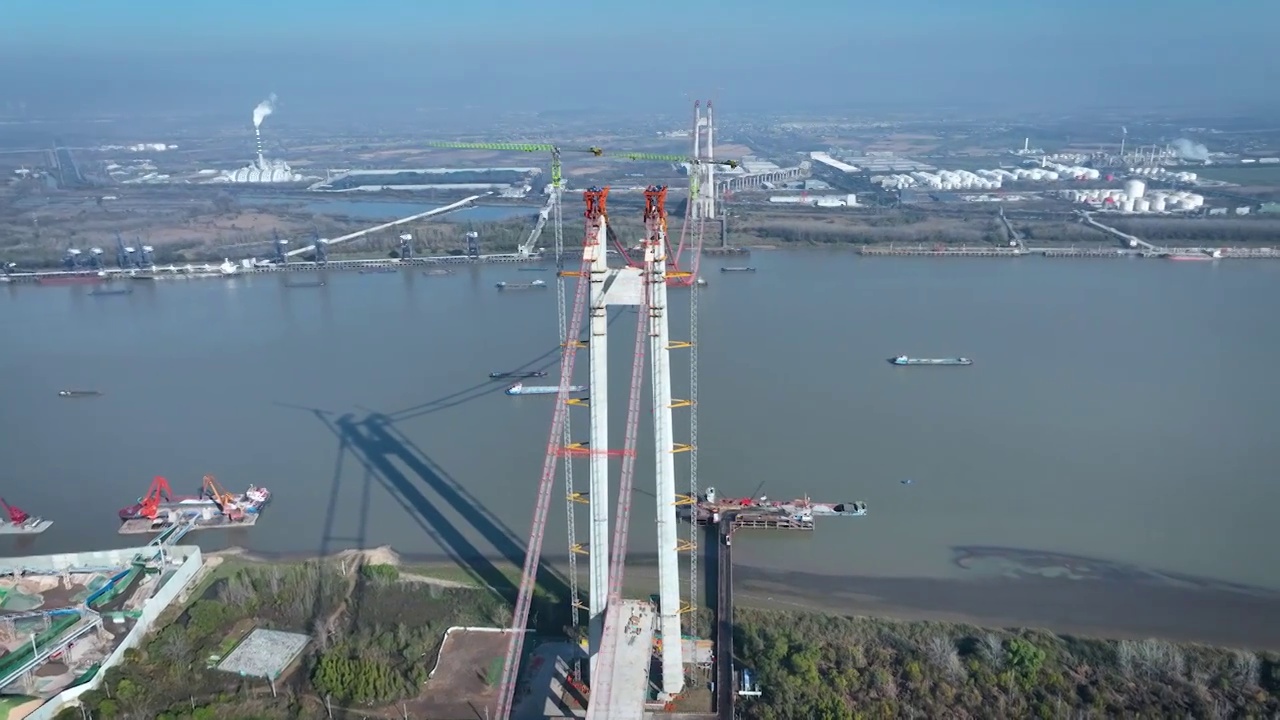 建设中的长江大桥视频下载