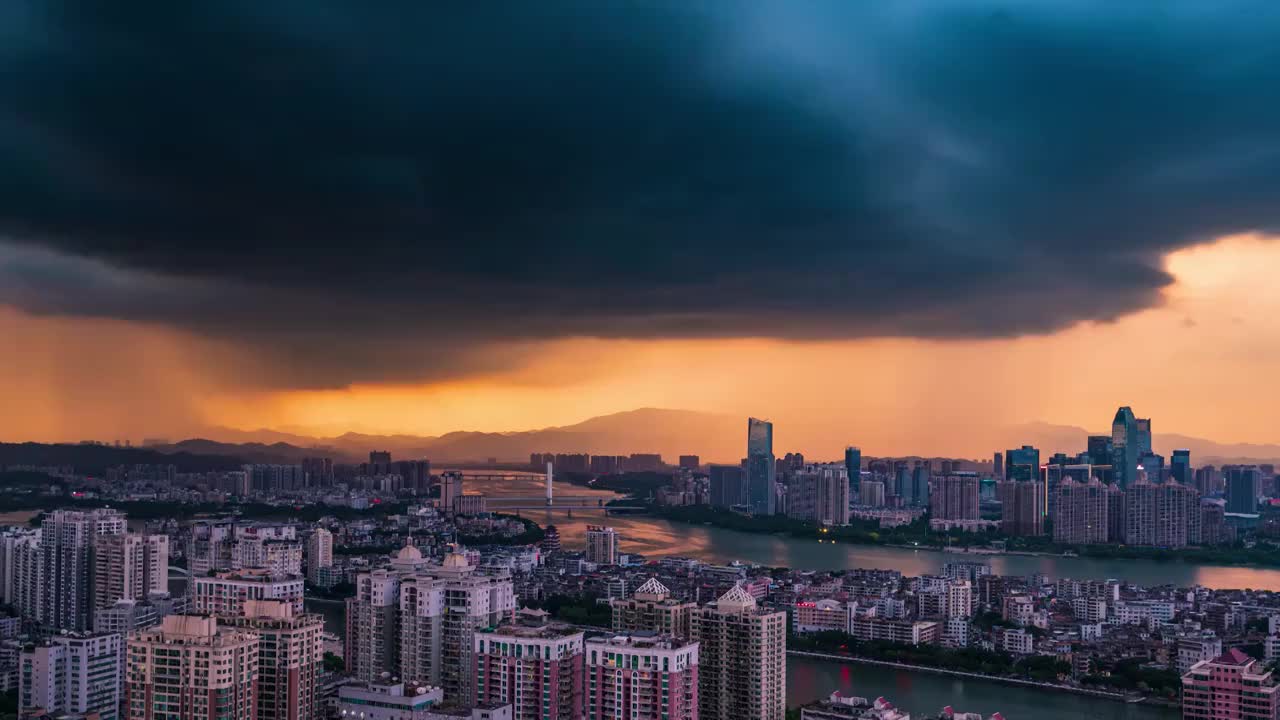 惠州城市暴风雷电延时视频下载