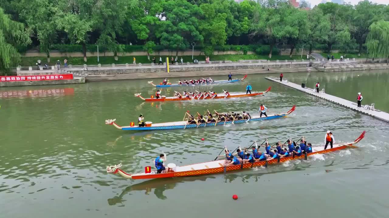 端午节龙舟赛在秦淮河激烈展开视频下载
