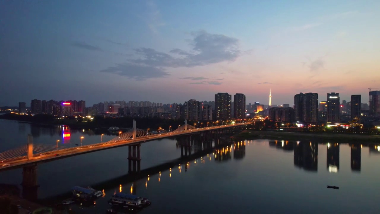 中国株洲城市夜景视频下载