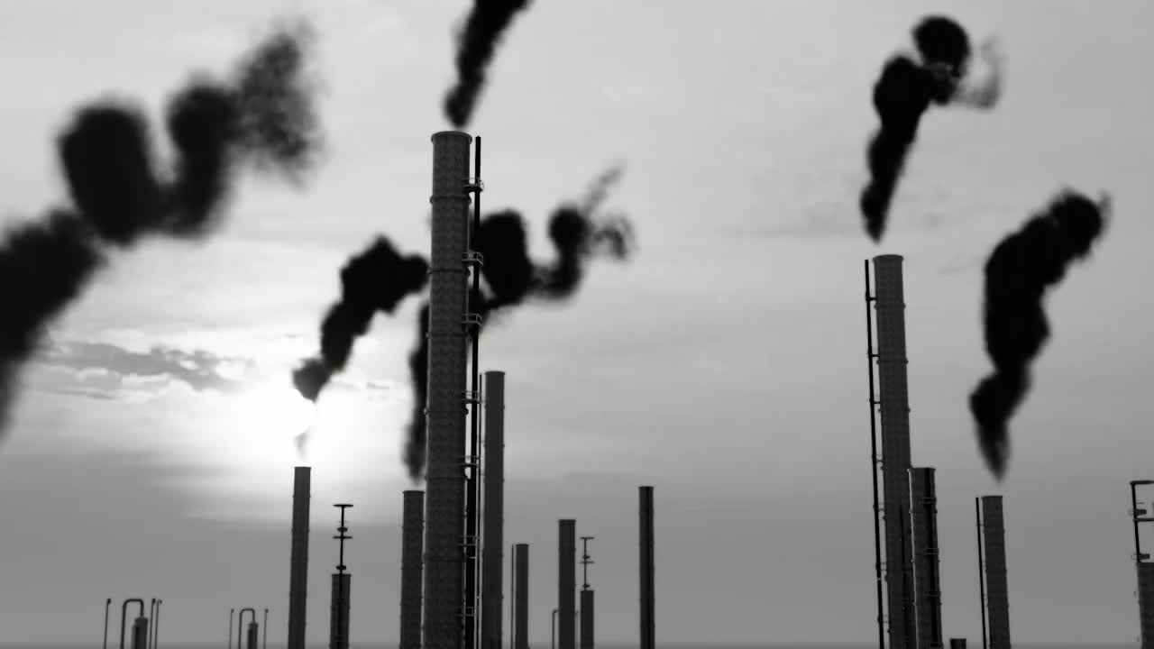 工业污染烟筒废弃排放（合集）视频下载