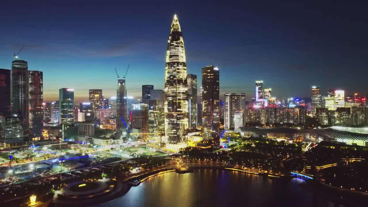深圳城市建筑夜景航拍视频下载