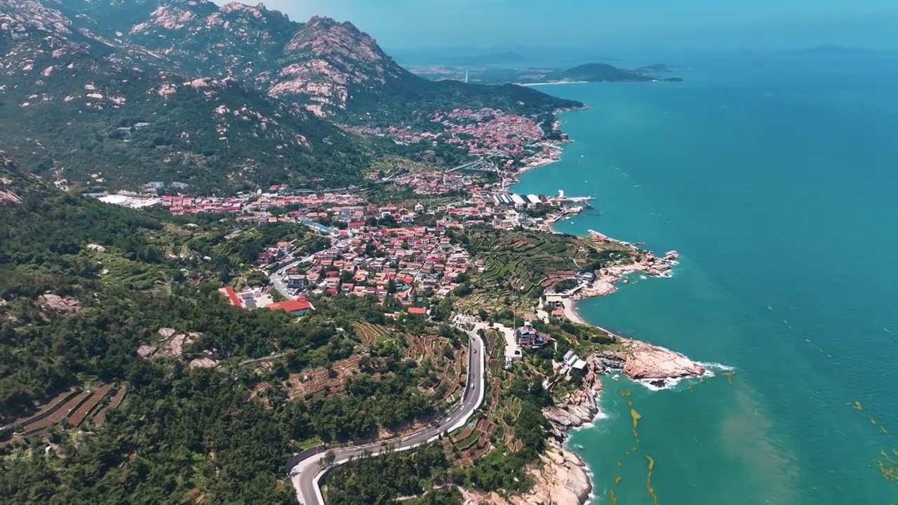 胶东半岛蓬莱崂山景观视频下载