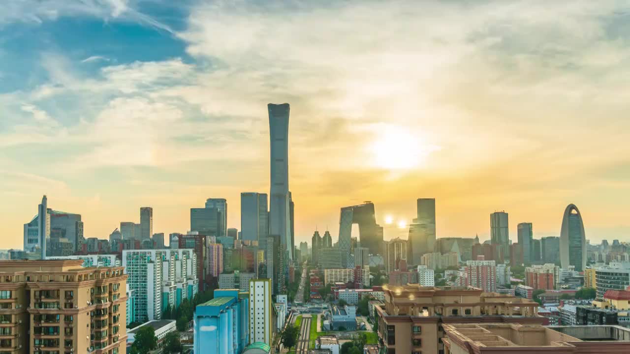北京城市风光-日暮时分视频素材