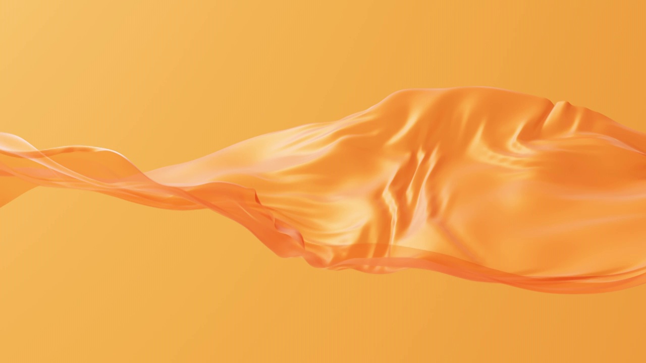 流动的橙色布料3D渲染视频下载