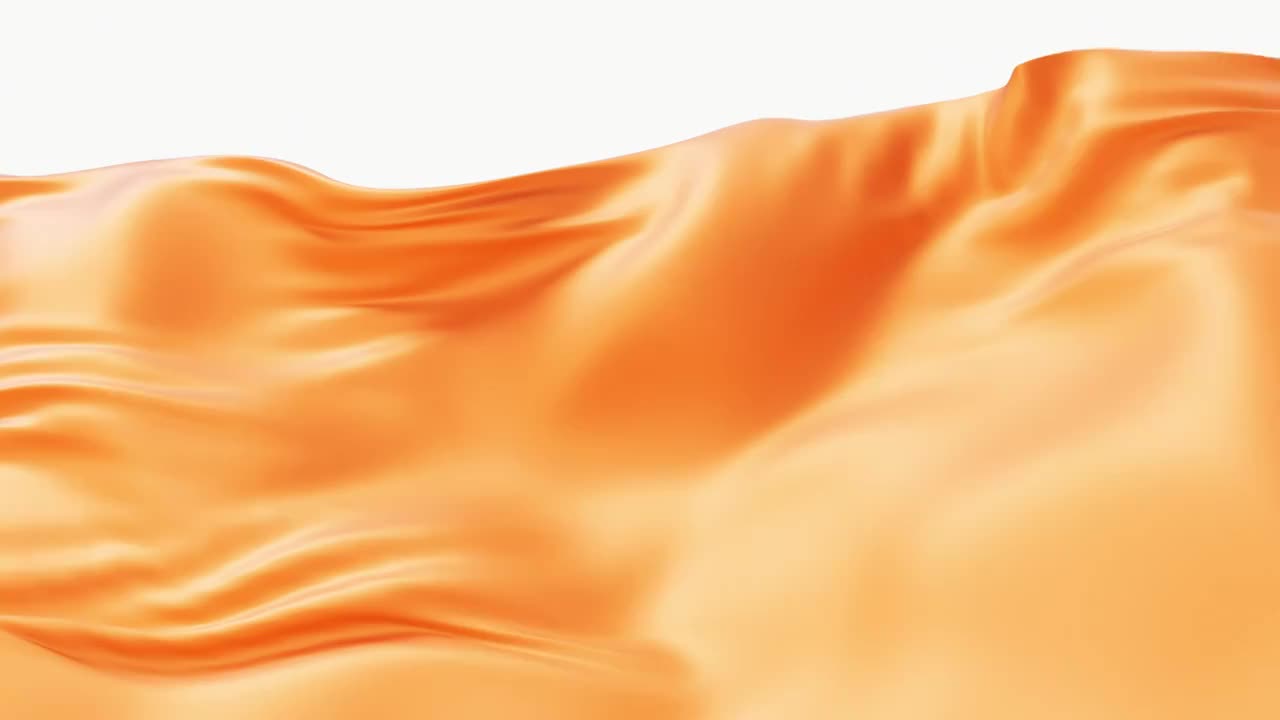 流动的橙色布料3D渲染视频素材