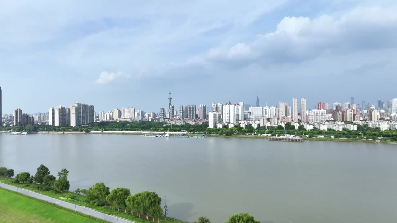 南京长江两岸的风光视频下载