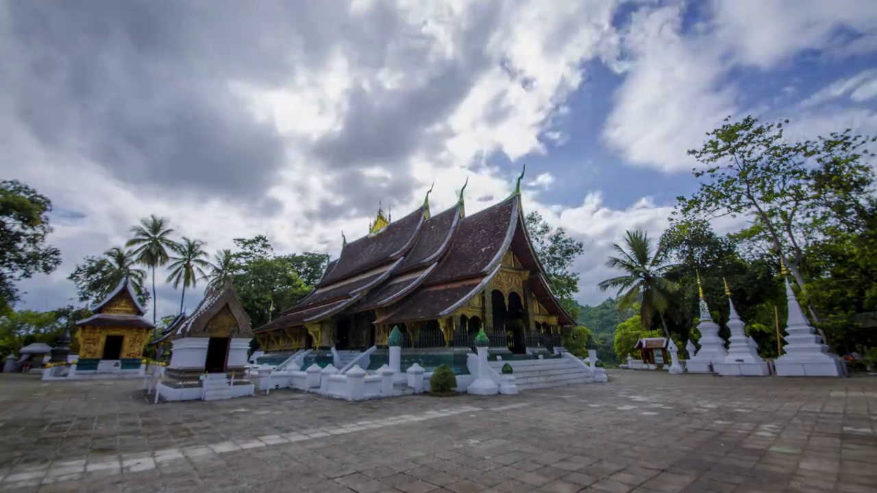 老挝琅勃拉邦寺庙视频下载
