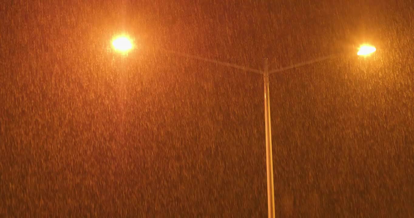 夜景下雨雨景视频素材