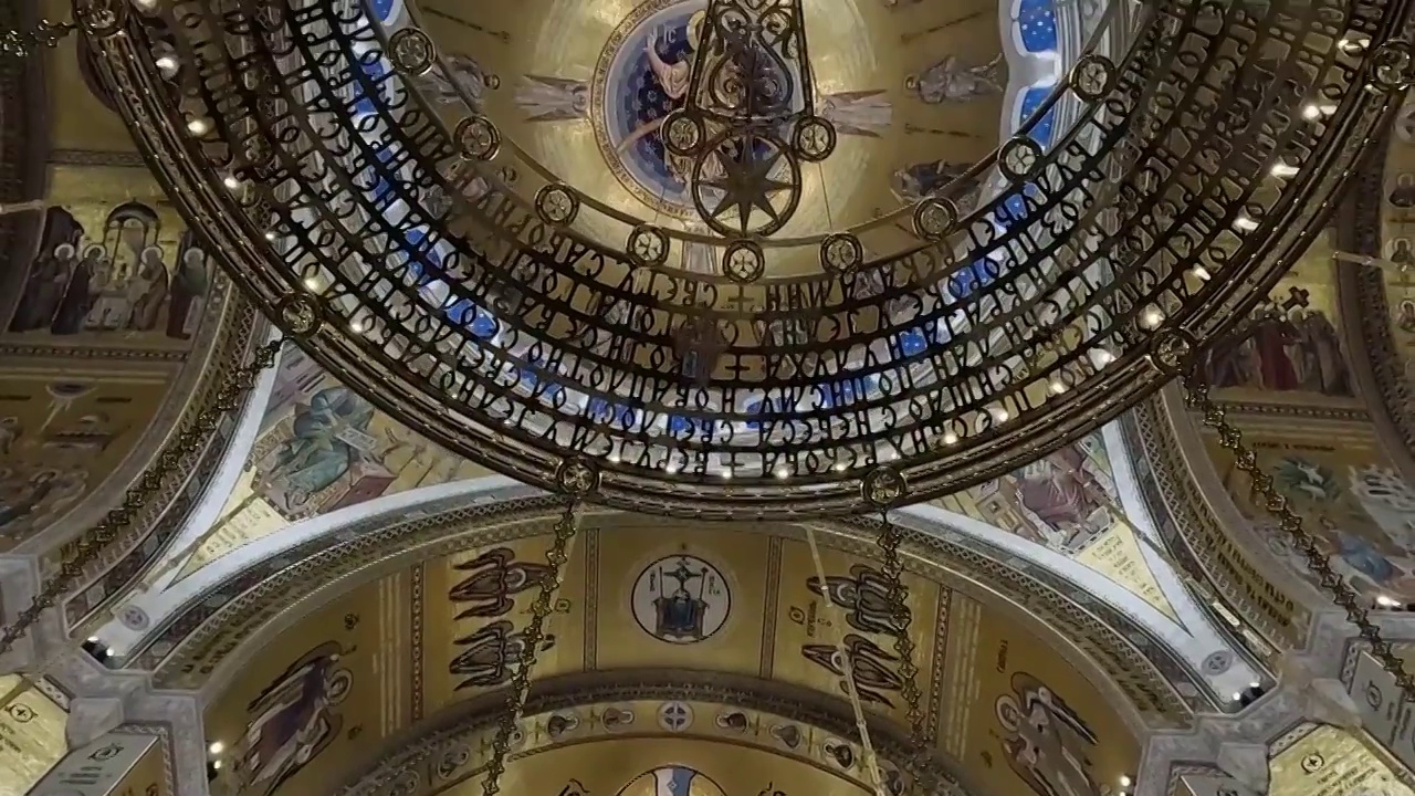 圣萨瓦大教堂，东正教教堂，教堂的壁画视频下载