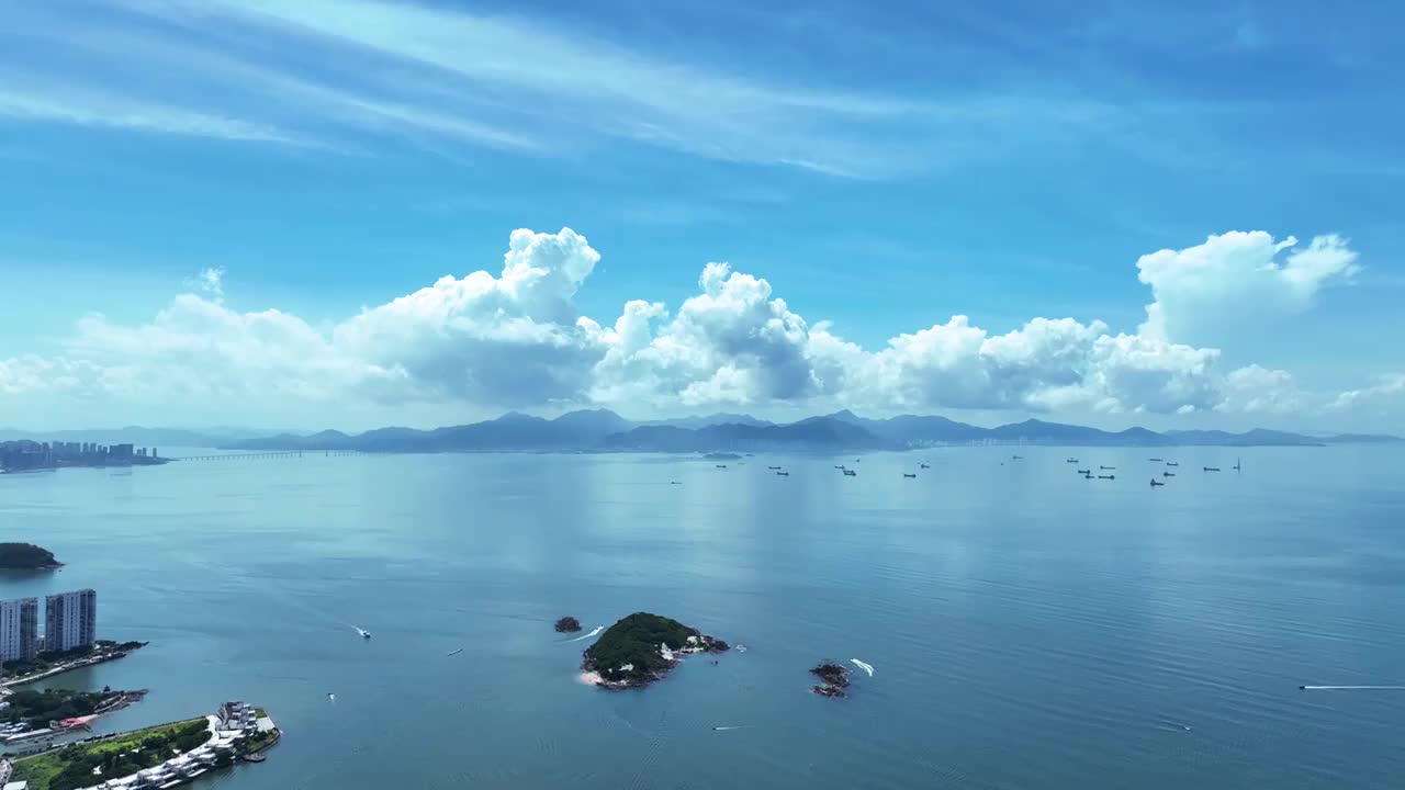 航拍广东惠州大亚湾小径湾海景视频素材