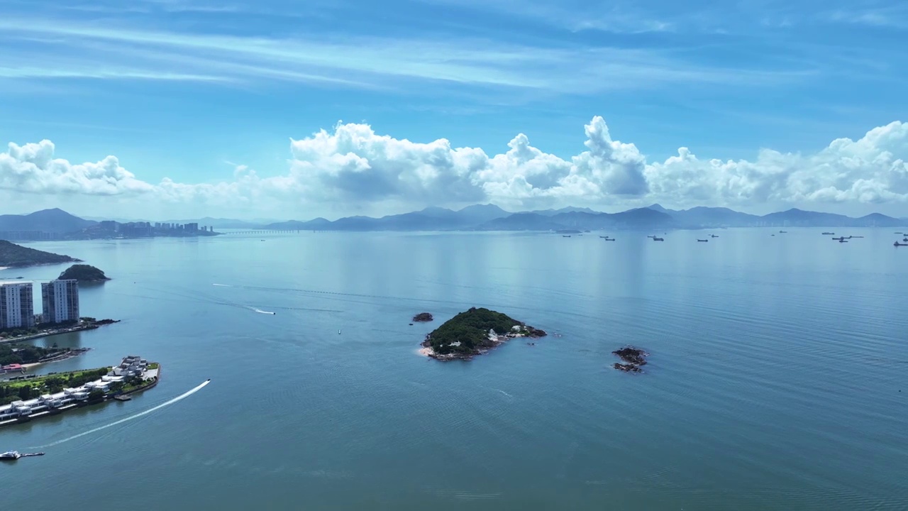 航拍广东惠州小径湾海岛天空自然风景视频素材
