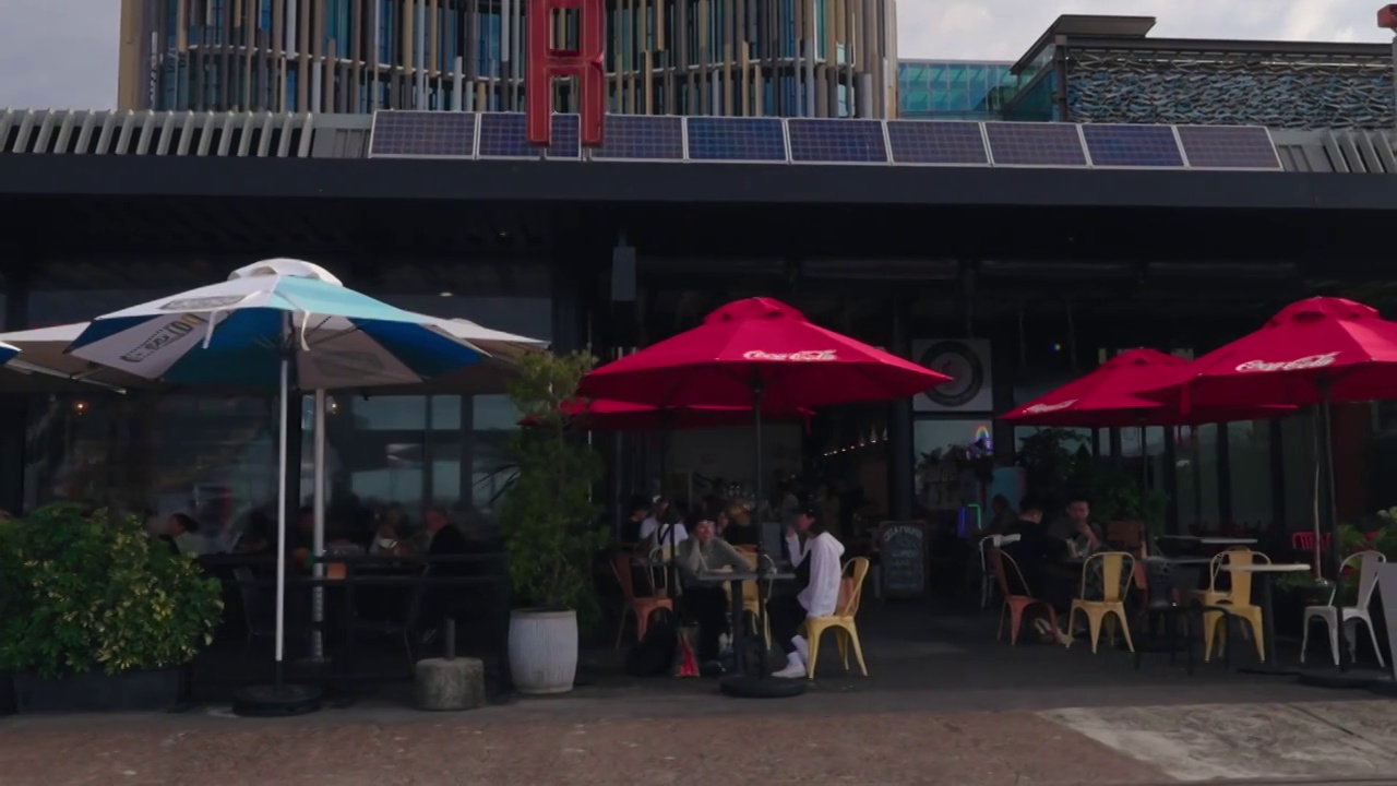 新西兰奥克兰城市商业街街餐饮港口视频下载