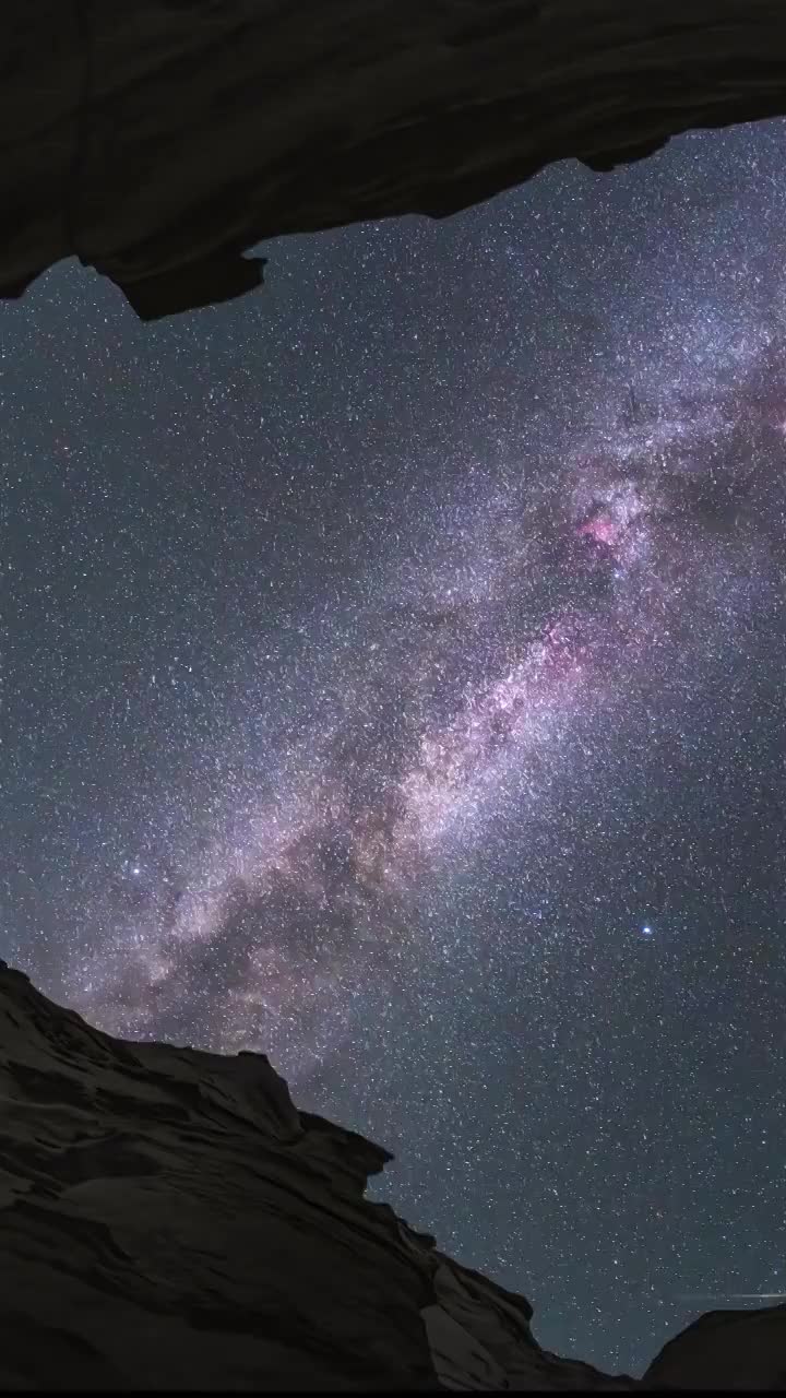 星空延时：新疆大海道地貌与银河视频下载