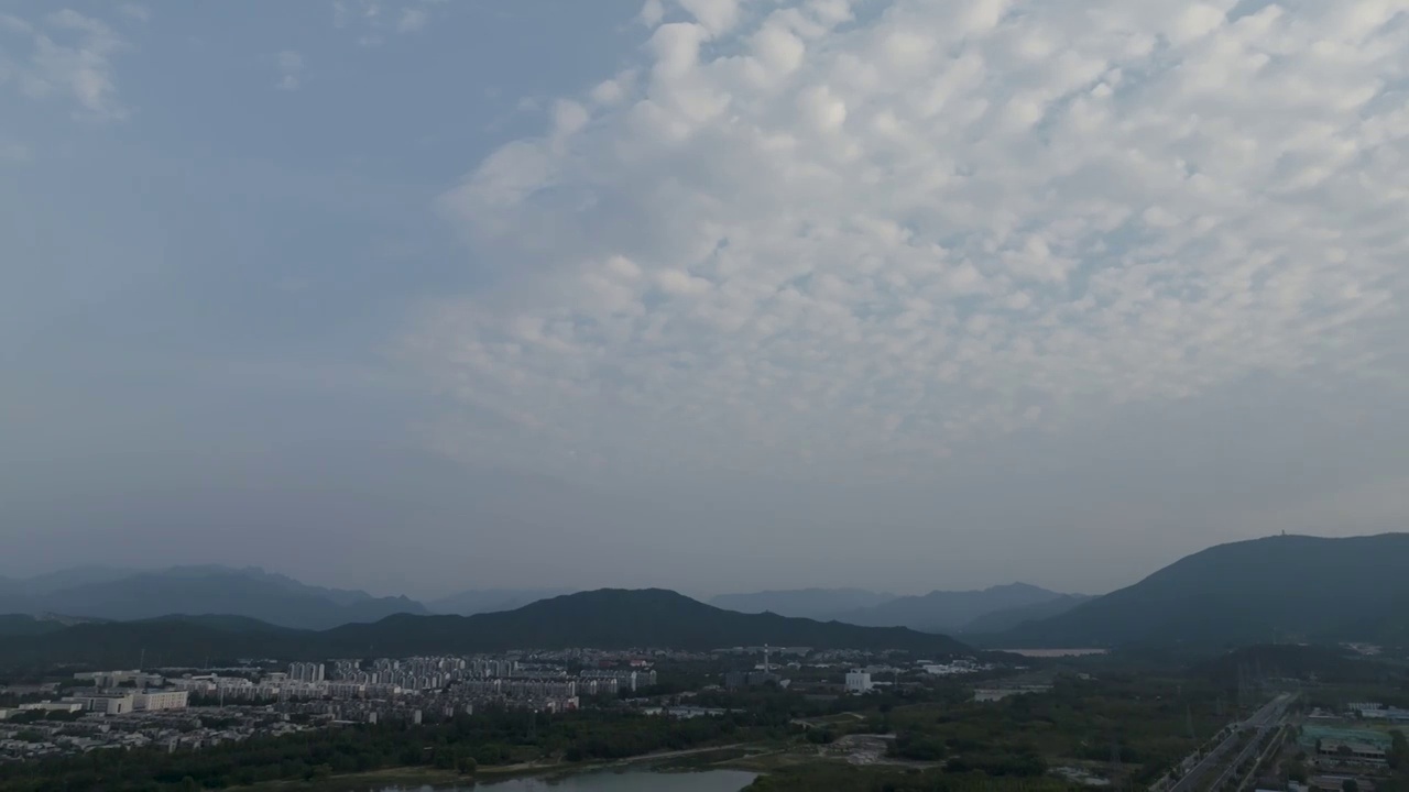 航拍北京昌平区早晨风光视频素材