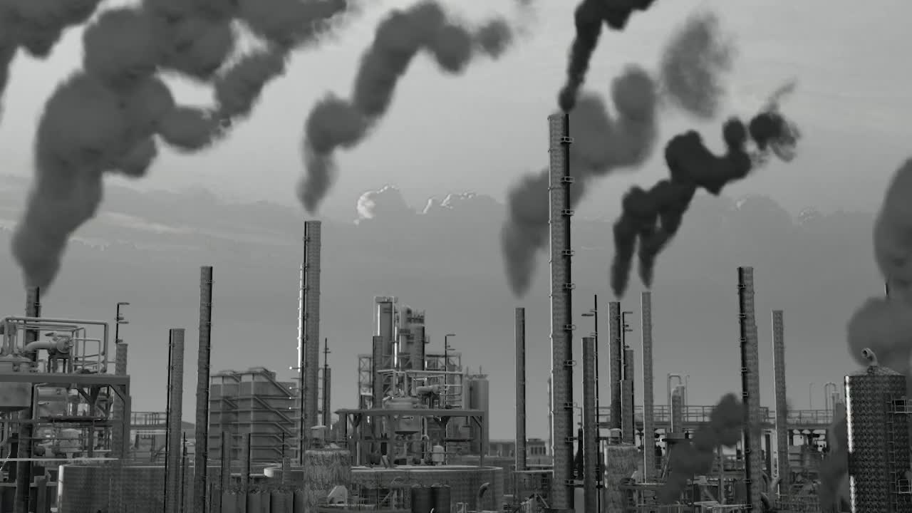 工业化废气排放和空气污染视频素材