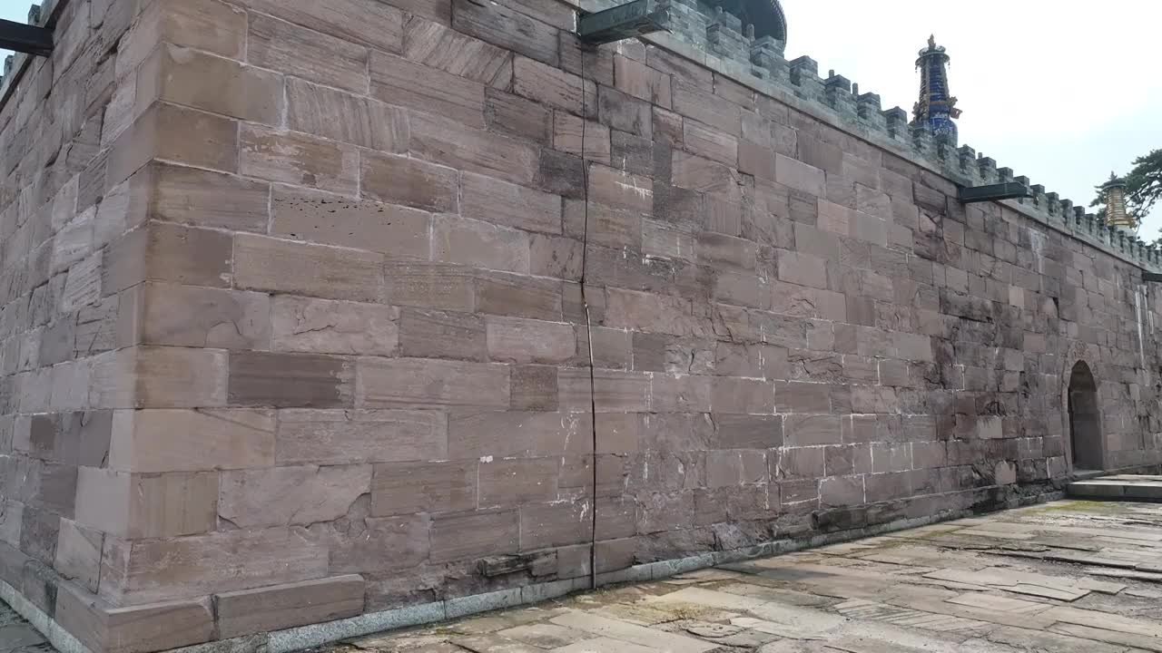 承德普乐寺磬锤峰建筑风光航拍视频下载