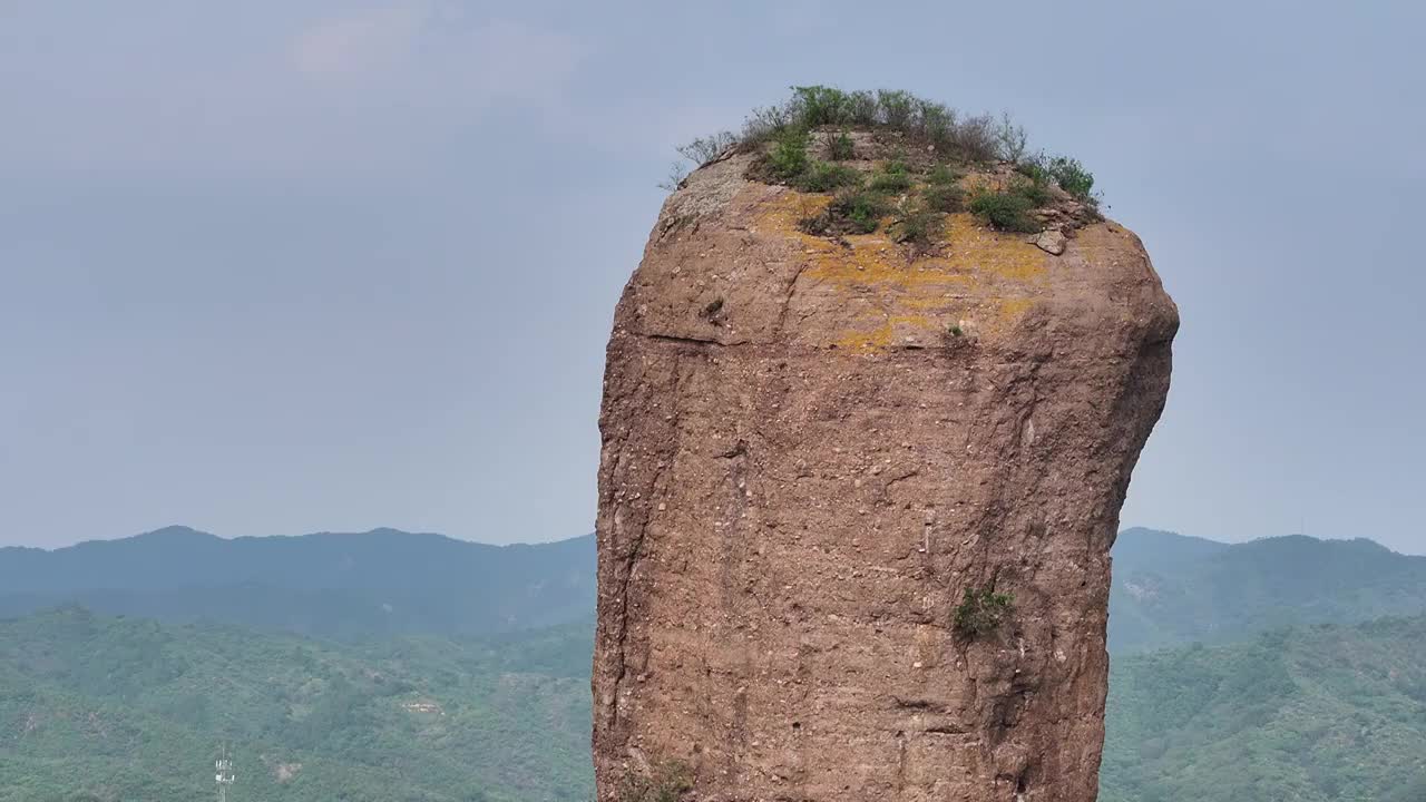承德普乐寺磬锤峰建筑风光航拍视频素材