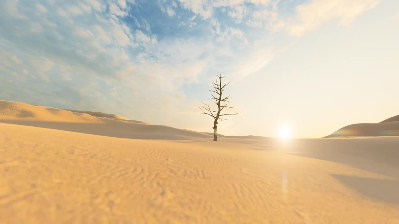 贫瘠沙漠缺水干旱枯萎死亡的树木（合集）视频下载