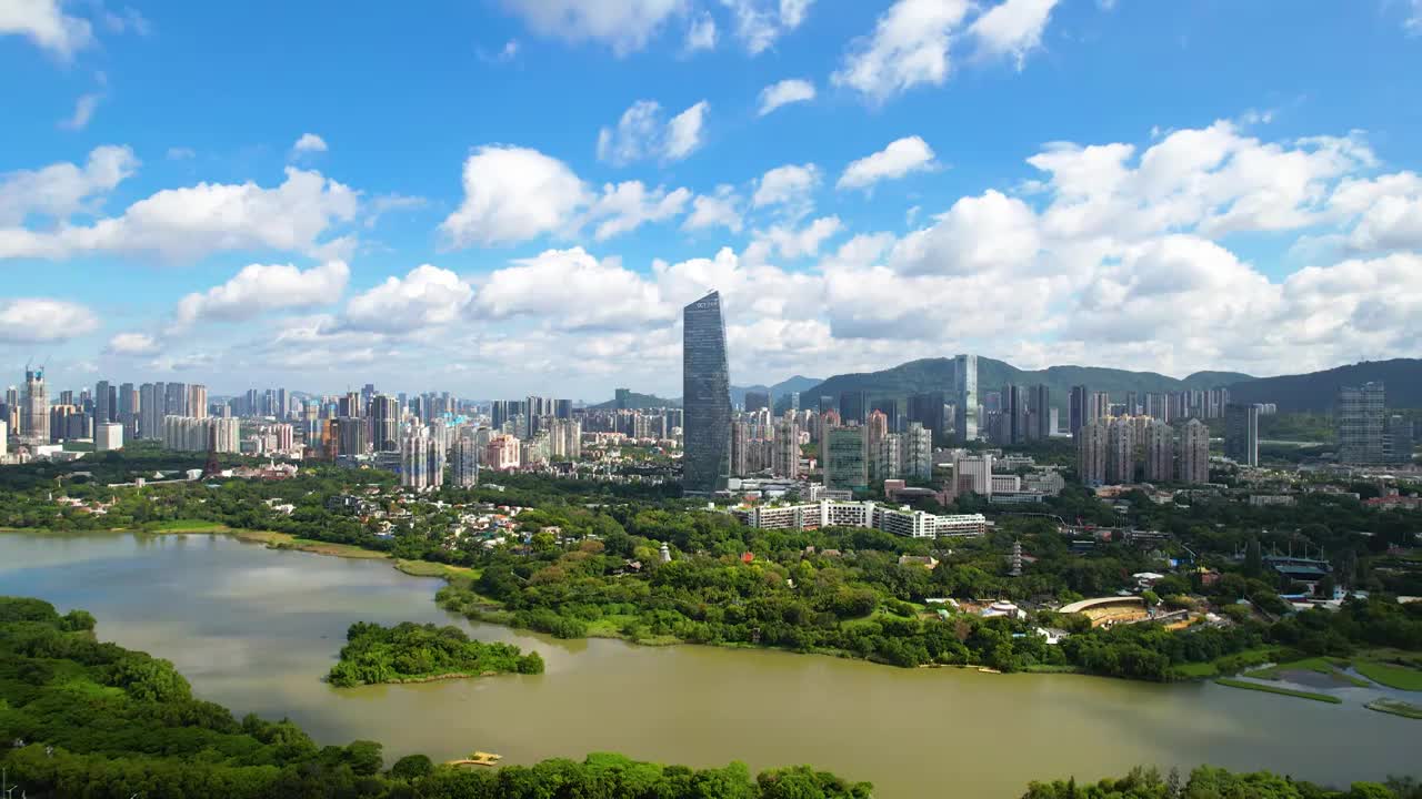 广东深圳华侨城国家湿地公园航拍视频下载