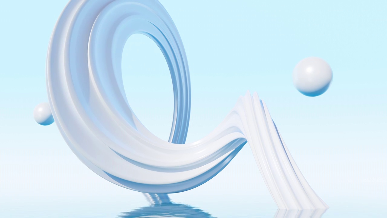 抽象水面螺旋几何体背景动画视频素材