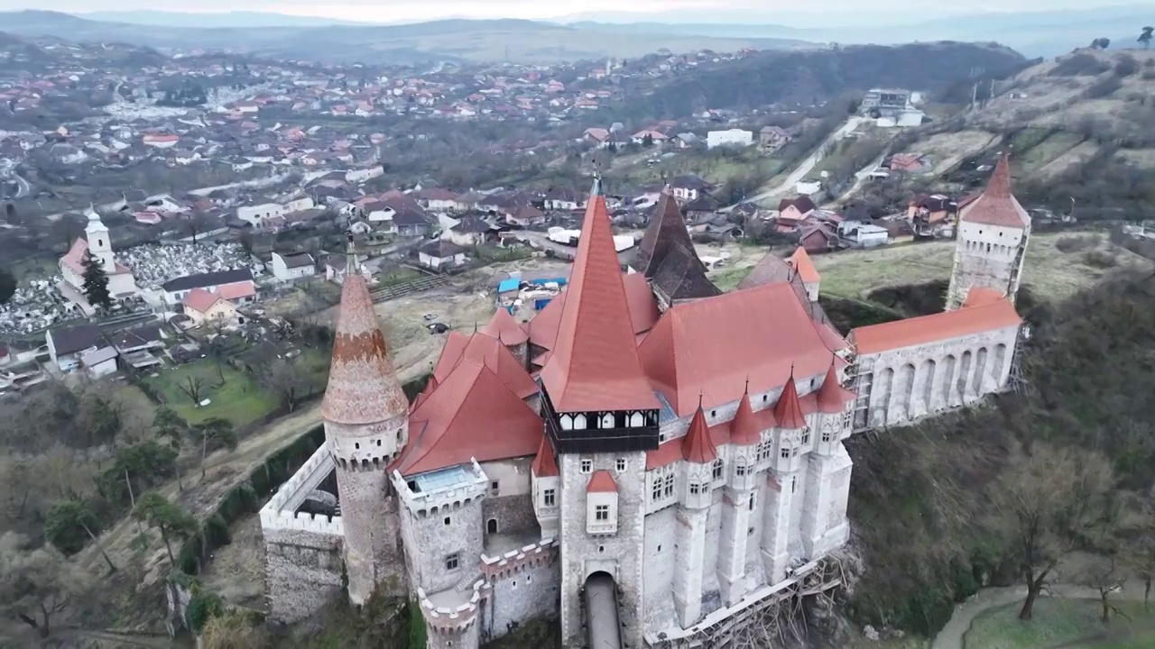 欧洲最大城堡罗马尼亚科尔温城堡视频下载