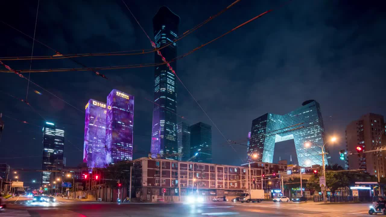 北京东三环夜景延时摄影视频下载