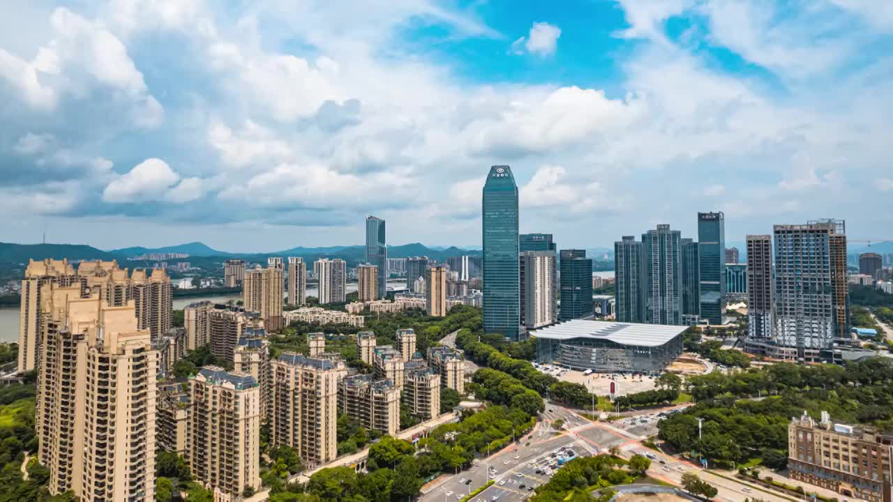 8K广东惠州CBD城市商务建筑群延时视频下载
