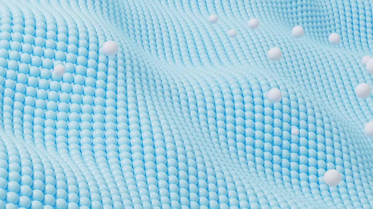 蓝色抽象流动的球体背景动画视频下载