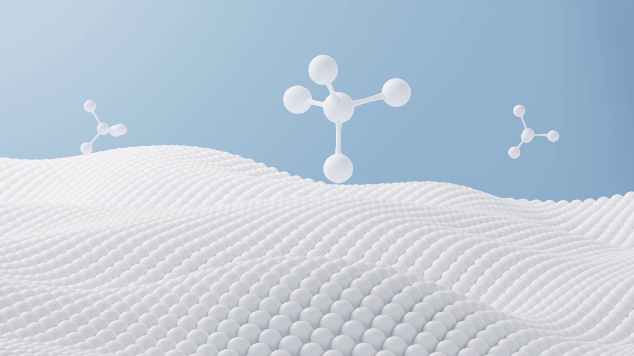 抽象流动的球体与分子结构动画视频下载
