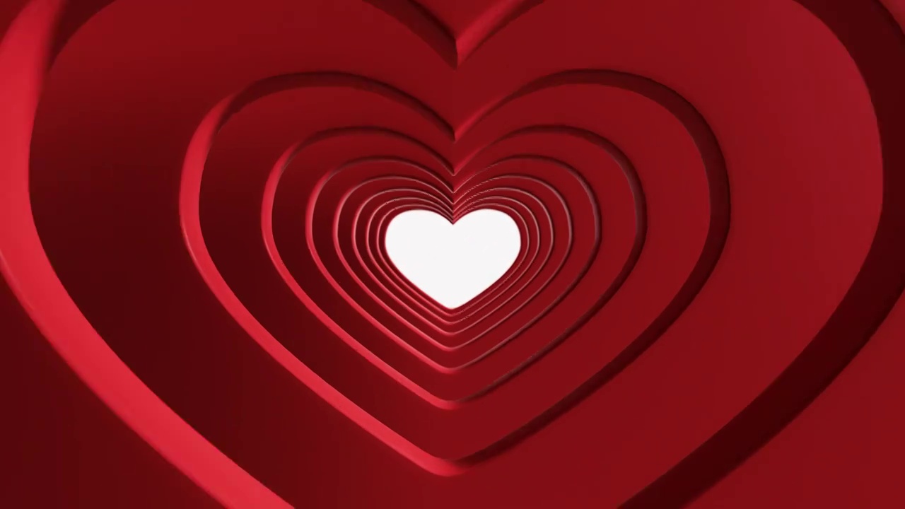 红色爱心穿梭情人节视频素材
