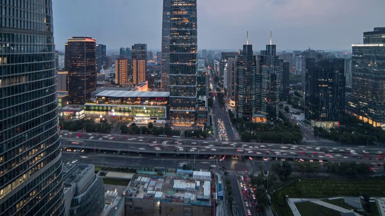 北京国贸夜景延时摄影视频素材