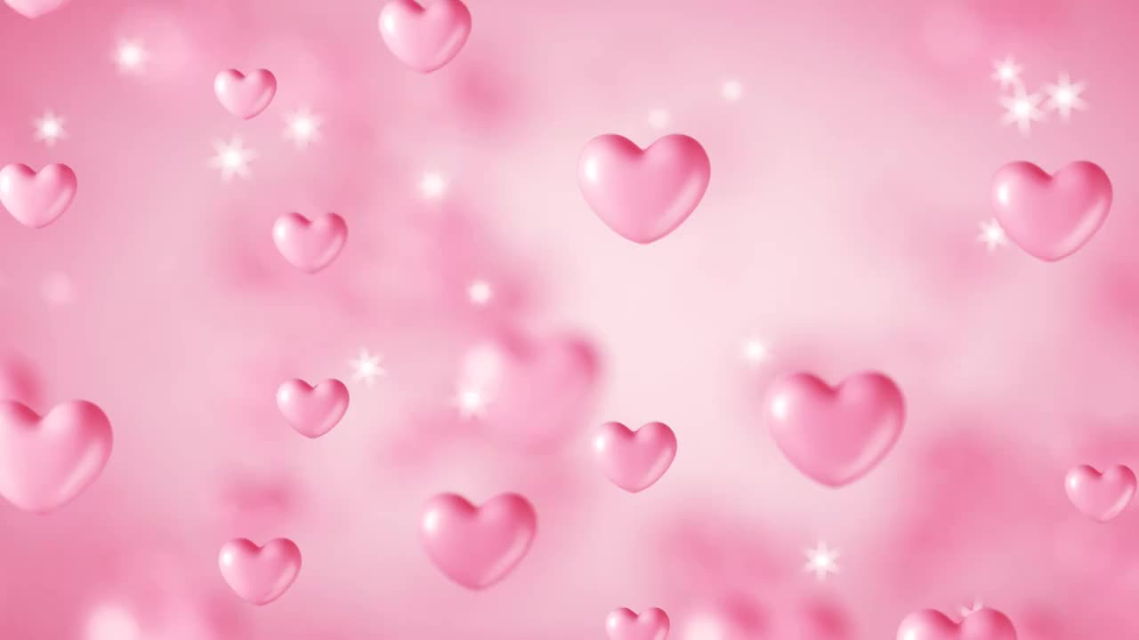 粉红色心爱心情人节背景七夕视频素材