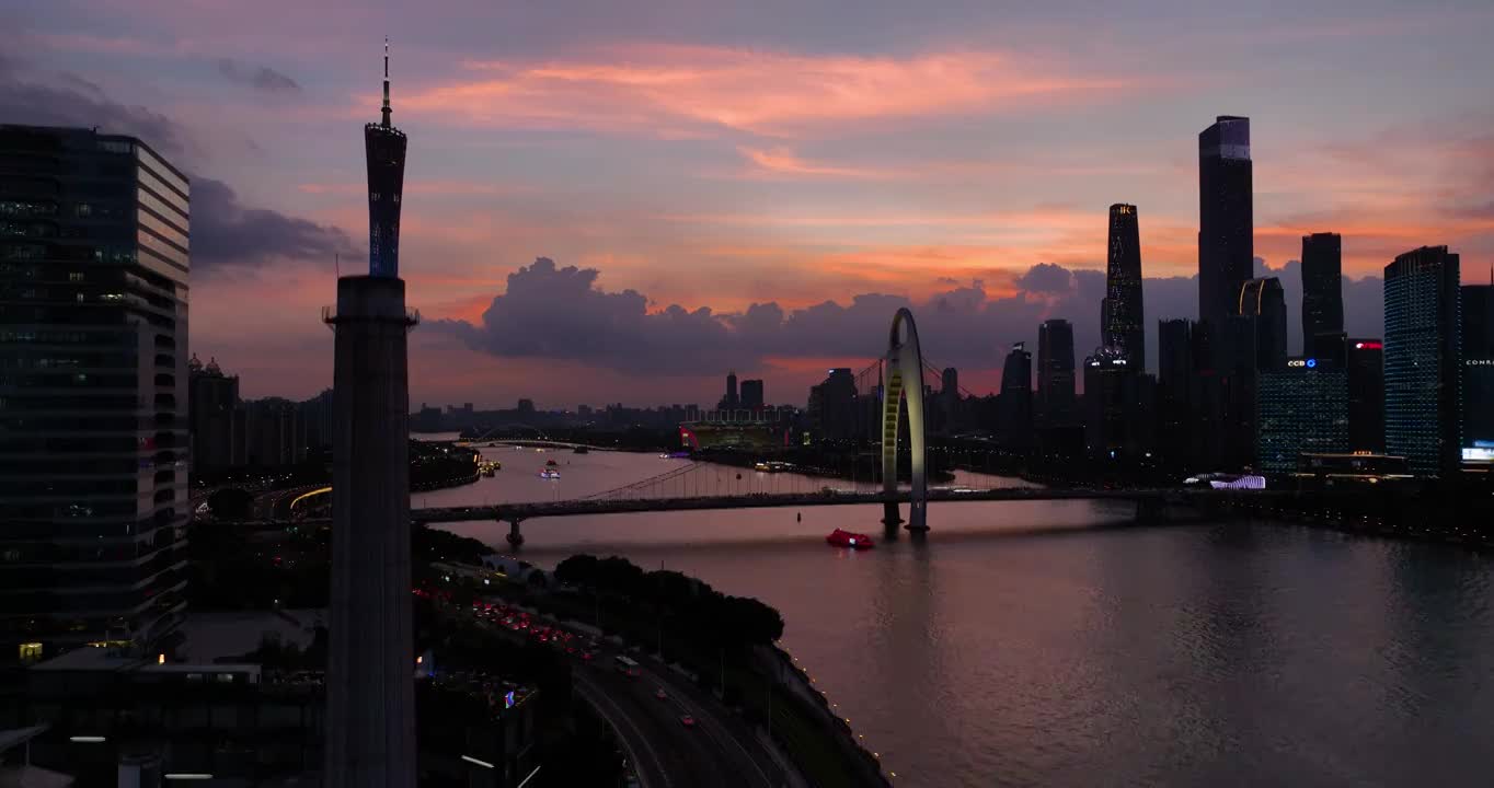 广州海珠区航拍视频素材